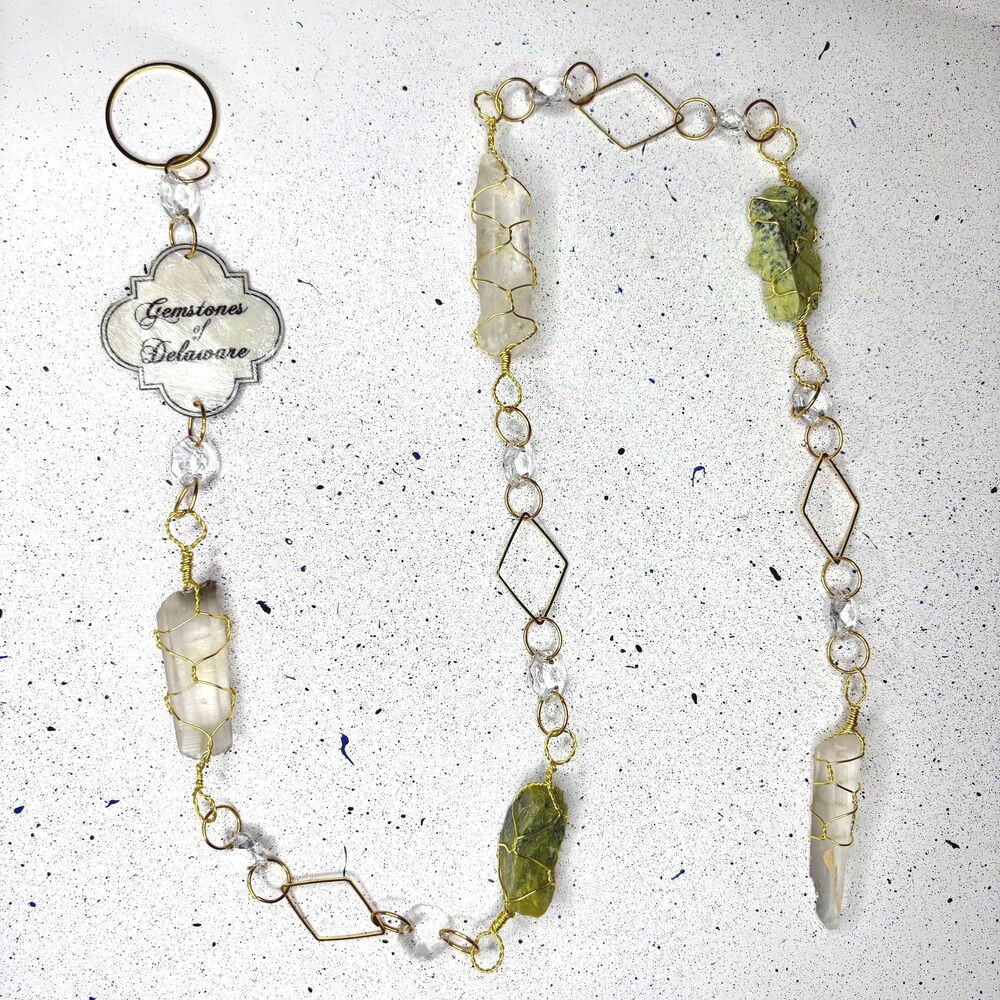 Serpentine Quartz Crystal Wall Hanging: Gemstones of Delaware Collection